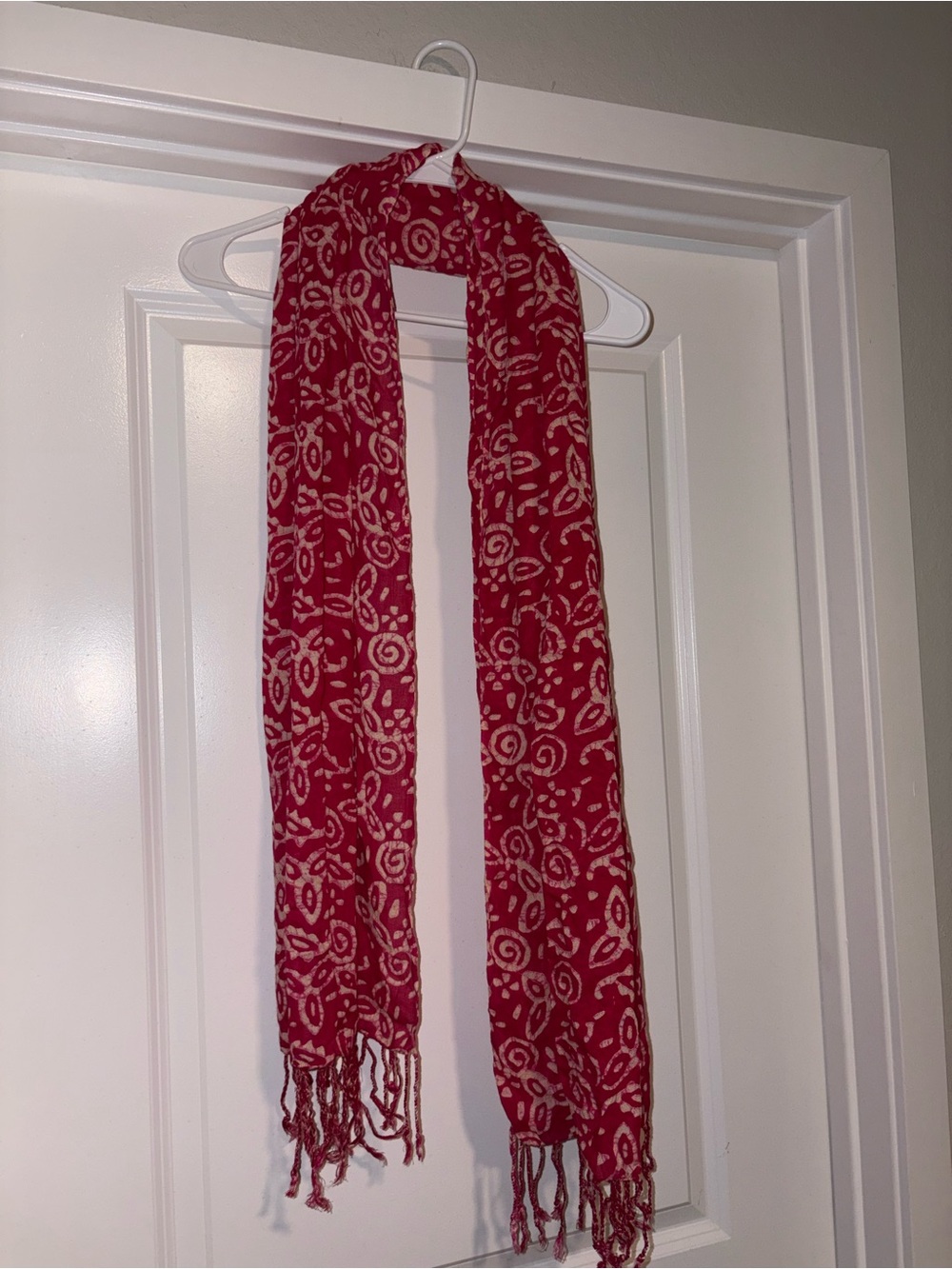 Pink patterned scarf